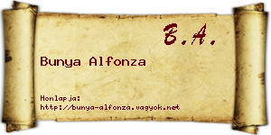 Bunya Alfonza névjegykártya